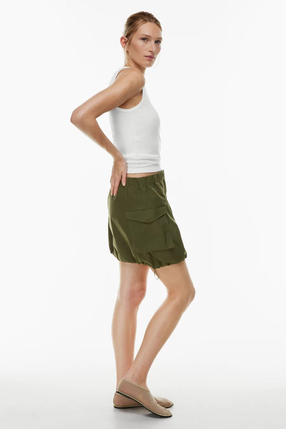 Oasis olive green skirt