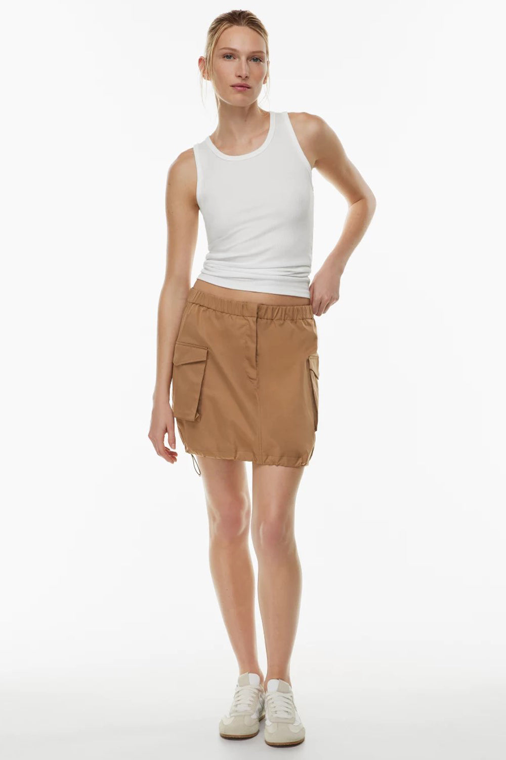 Iridescent dark beige skirt