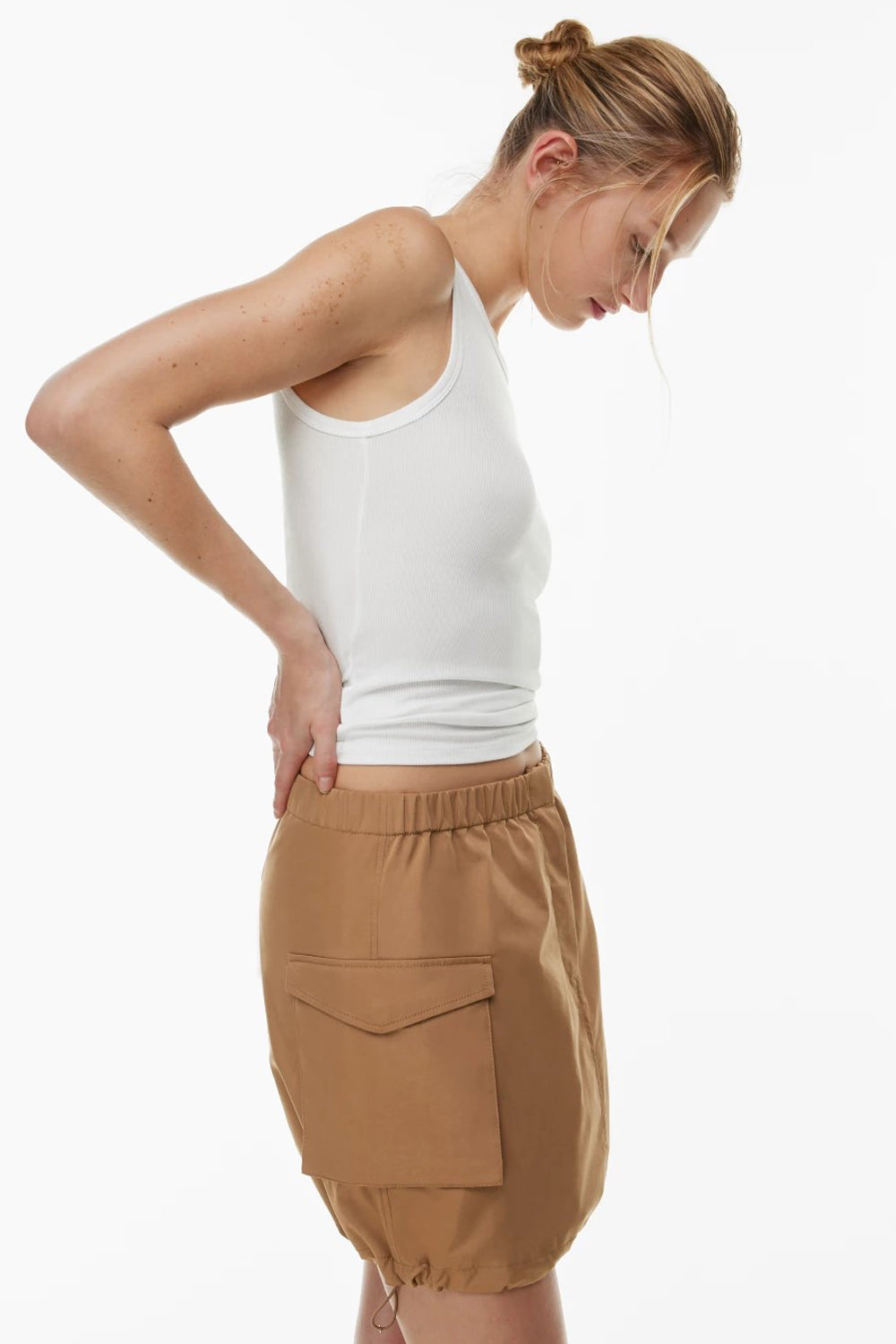 Iridescent dark beige skirt