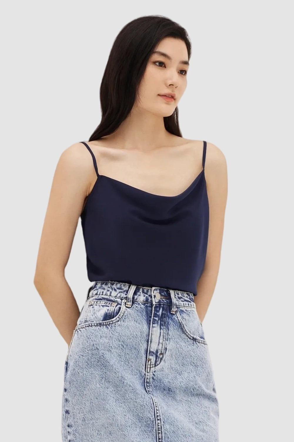 Grass Navy Blue Top